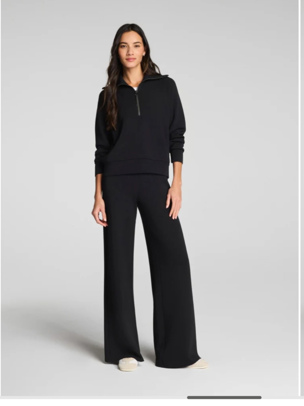SPANX AirEssentials Half Zip Top And 
Wide Leg Pant Set